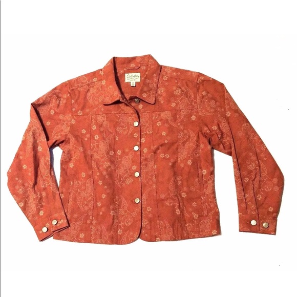 ⬇️$20 Cabela’s Denim style jacket floral paisley - Picture 1 of 8